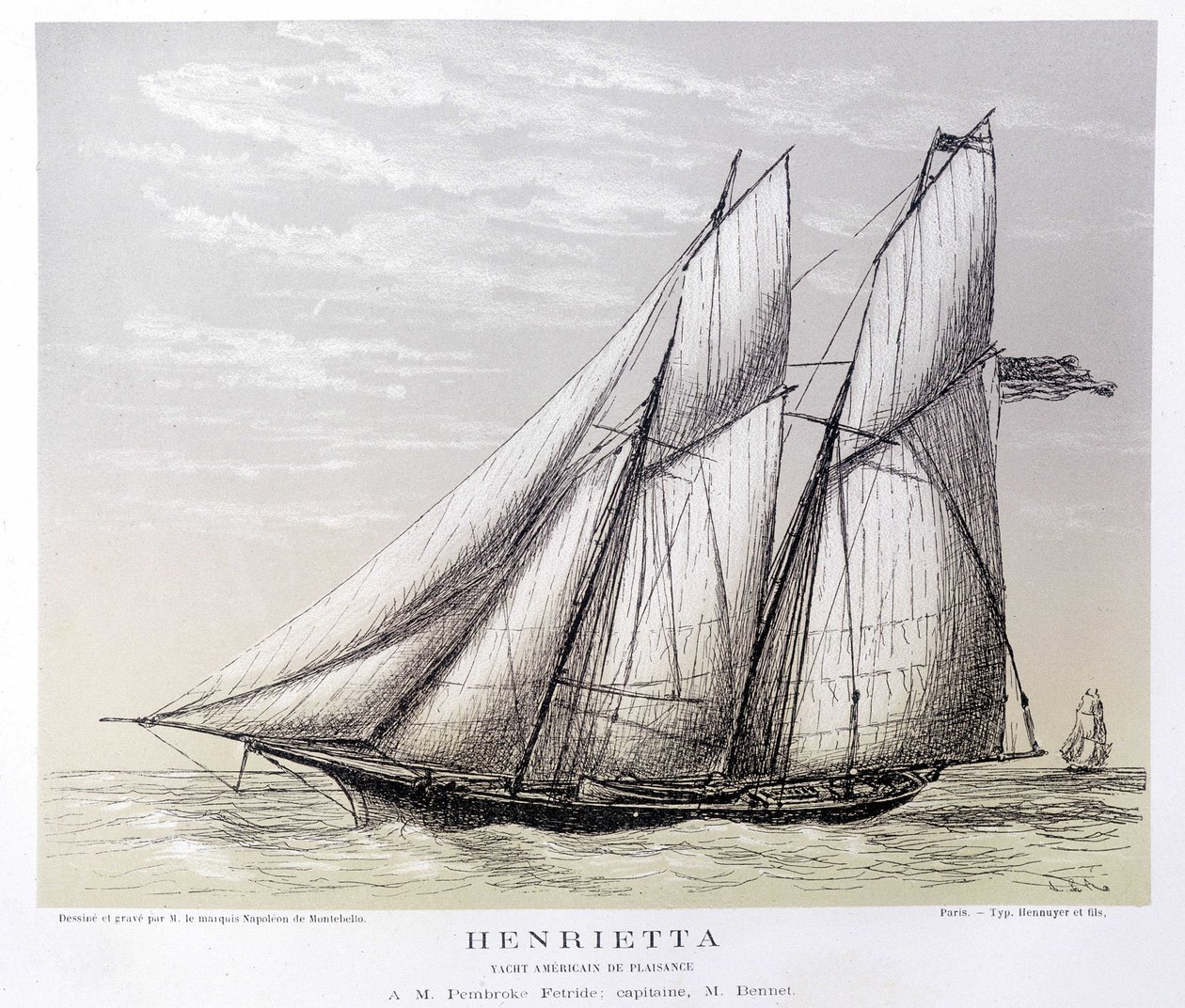 Az amerikai jacht Henrietta – a „” The Centaur”-ban” alkotó: Unknown artist