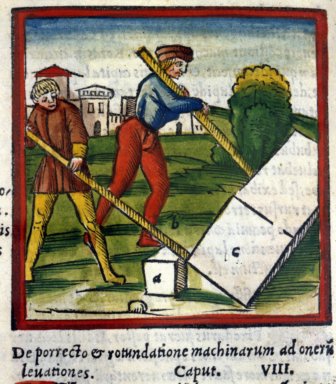 Arkhimédész kar (Kr. e. 287 - ie 212) Vitruva építészetén. 1630. Trivulziana, Milánó. alkotó: Unknown artist