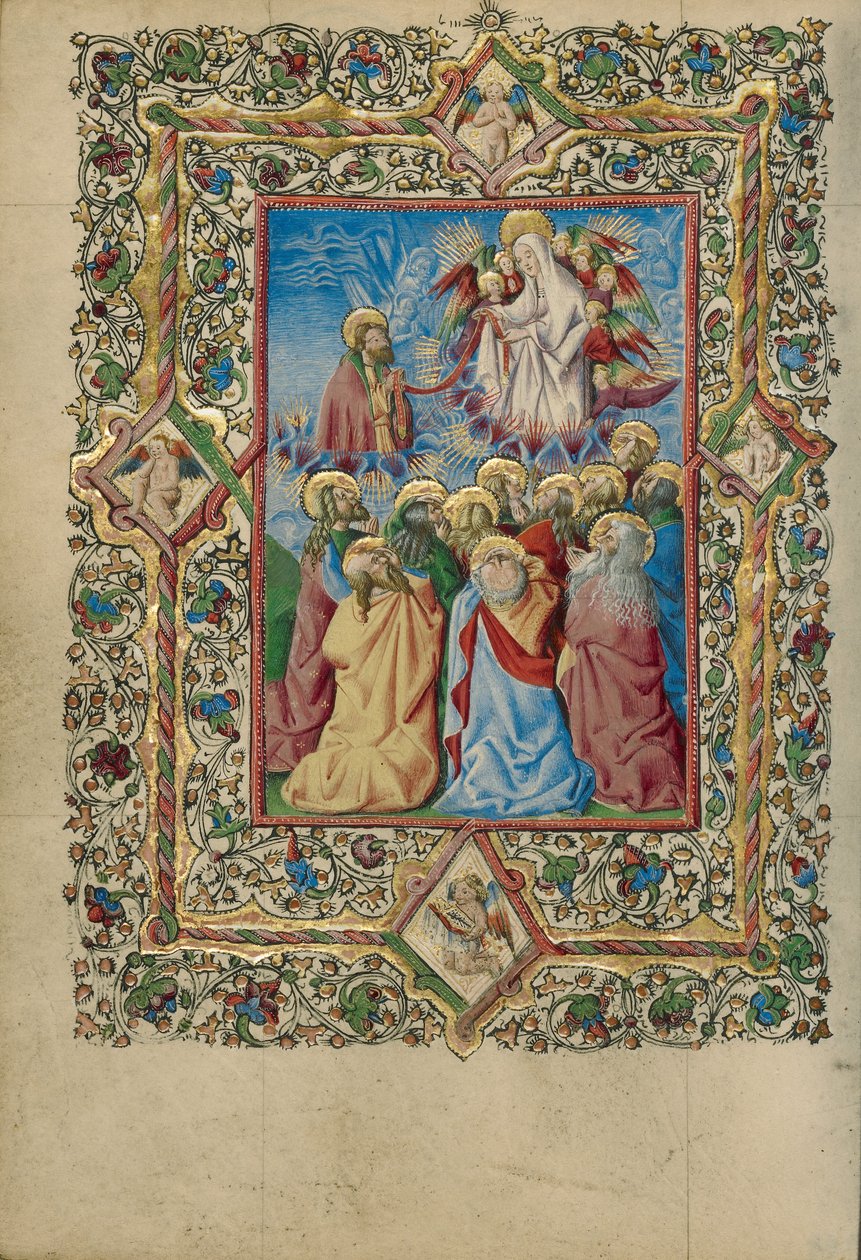 Szűz Mária mennybevétele és Szent Tamás, amint átveszi Szűz Mária övét. alkotó: Unknown artist