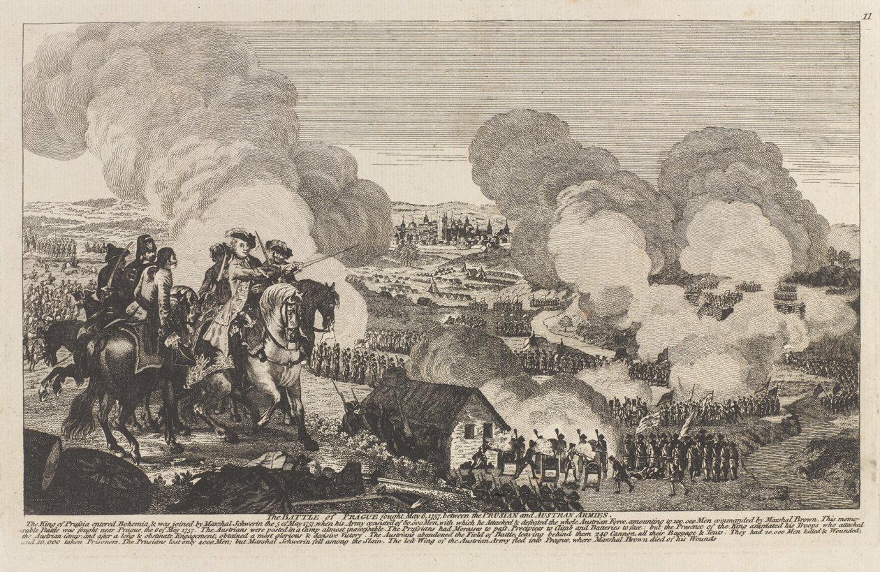 A prágai csata, 1757. május 6. (vonalmetszet) alkotó: Unknown artist