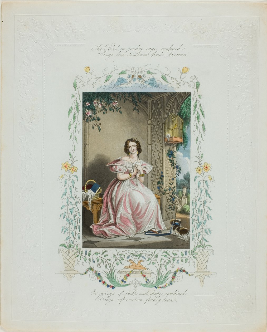 A madár Yonder ketrecben bezárva (valentin) alkotó: Unknown artist