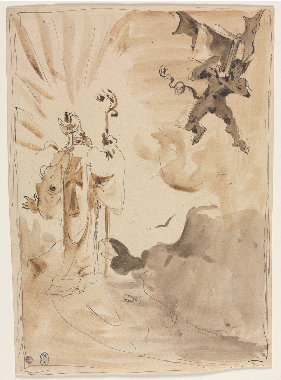 A püspök és a démon (recto) alkotó: Unknown artist