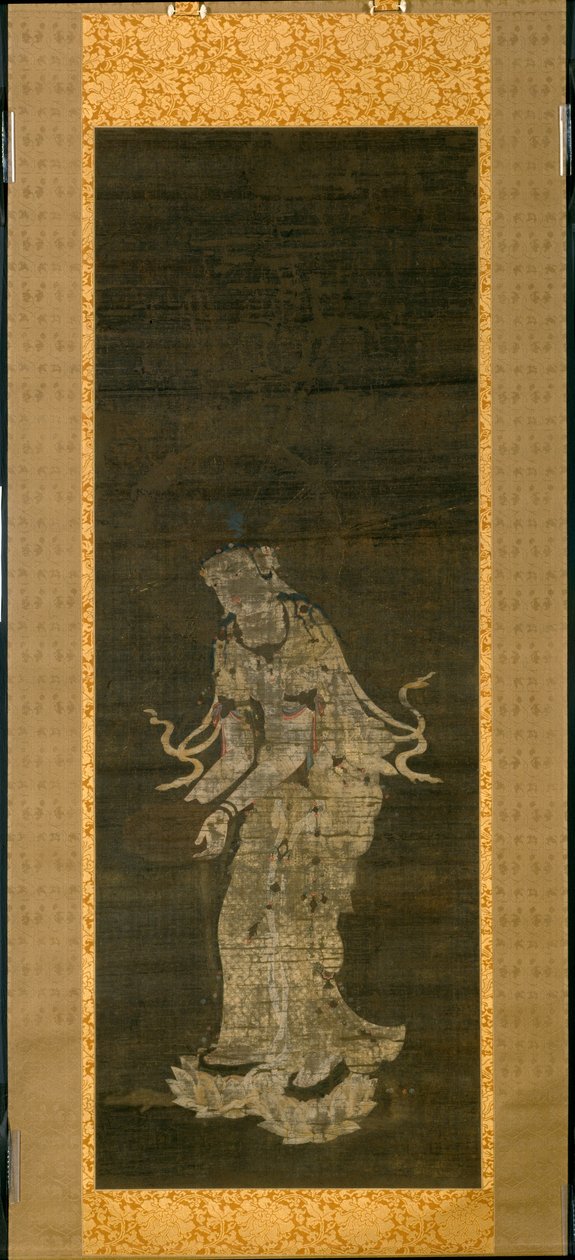 A Kannon bódhiszattva, az Amida Háromság megközelítése című triptichonból. alkotó: Unknown artist