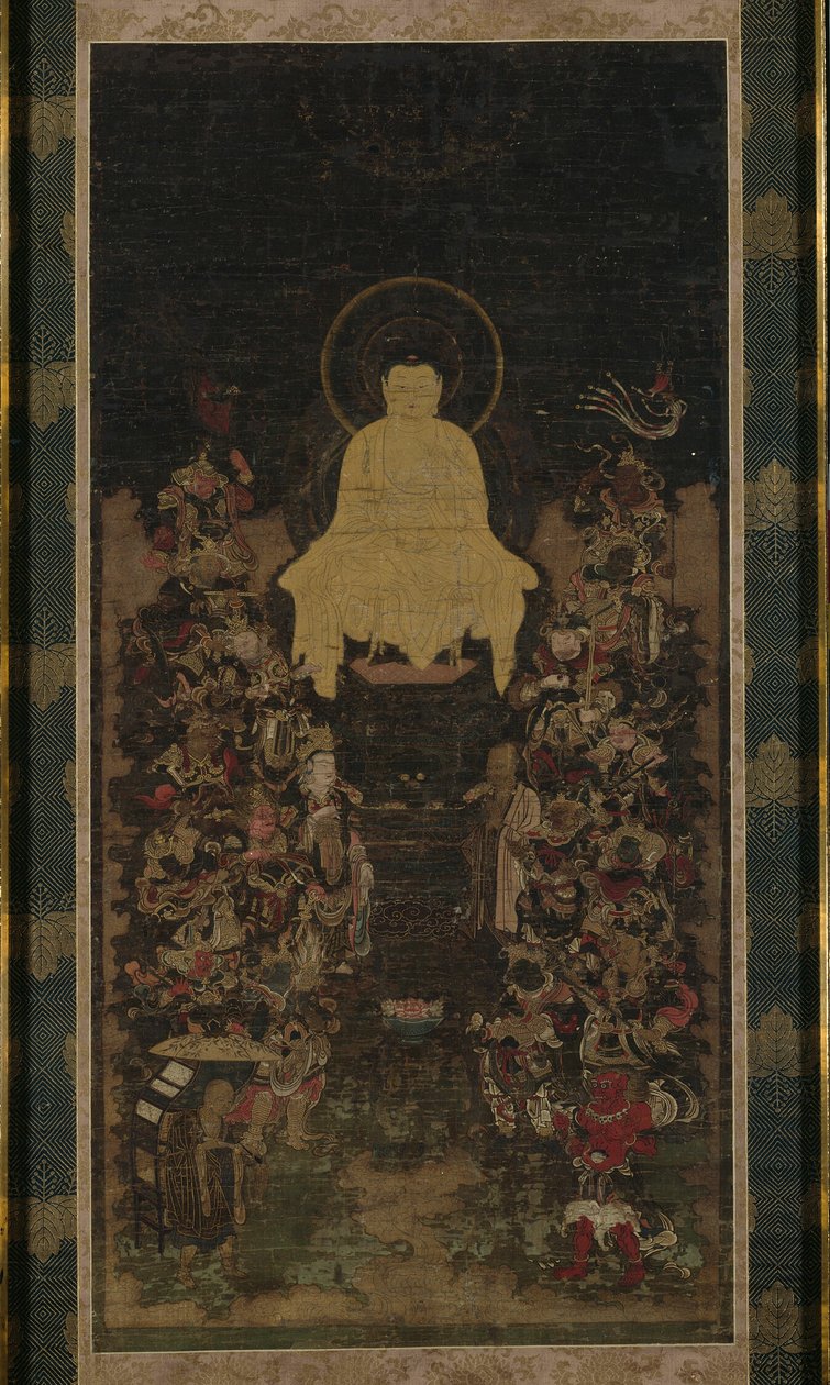 A Buddha a "Bölcsesség tökéletessége" (Prajnaparamita) szútrát prédikálja alkotó: Unknown artist