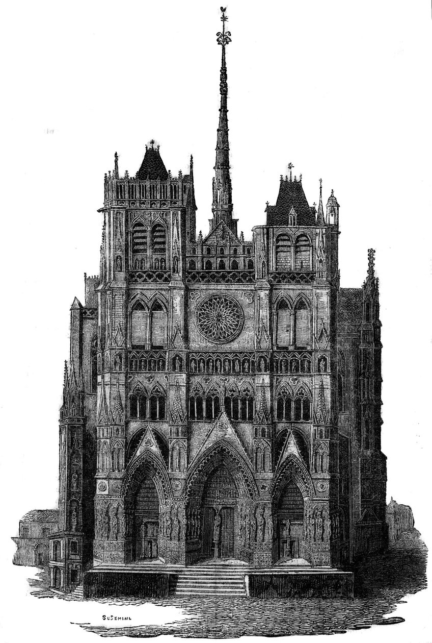 Az Amiens-i katedrális a XIX. alkotó: Unknown artist