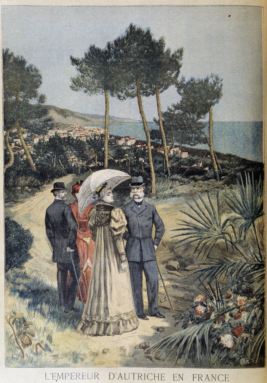 Ausztria császára Franciaországban (Ferenc József császári házaspár és Osztrák Erzsébet (Sissi) látogatása a francia riviérán) - a Le Petite Journal 1894.03.19. alkotó: Unknown artist