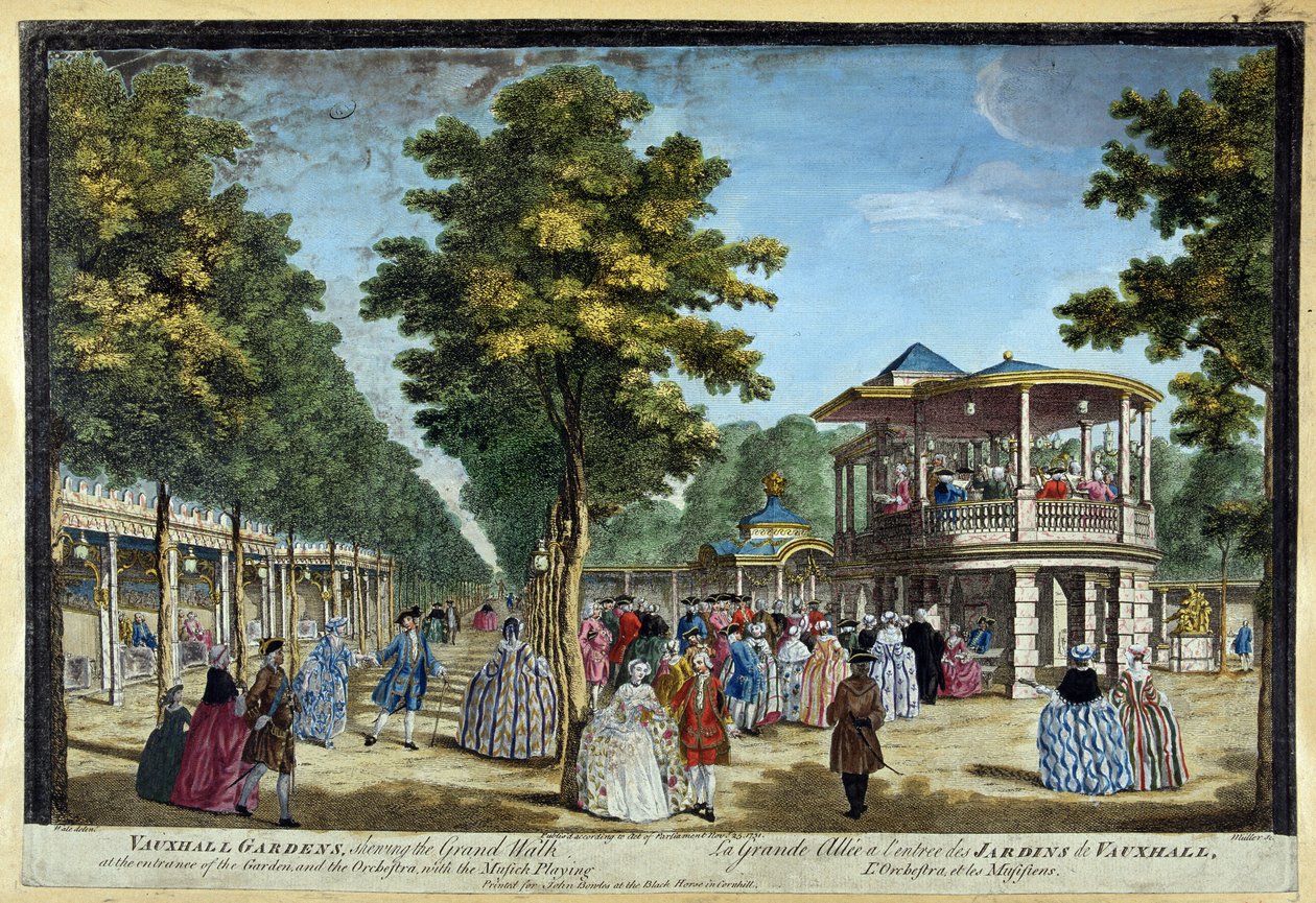 A Grande sikátor Vauxhall kertjének bejáratánál alkotó: Unknown artist