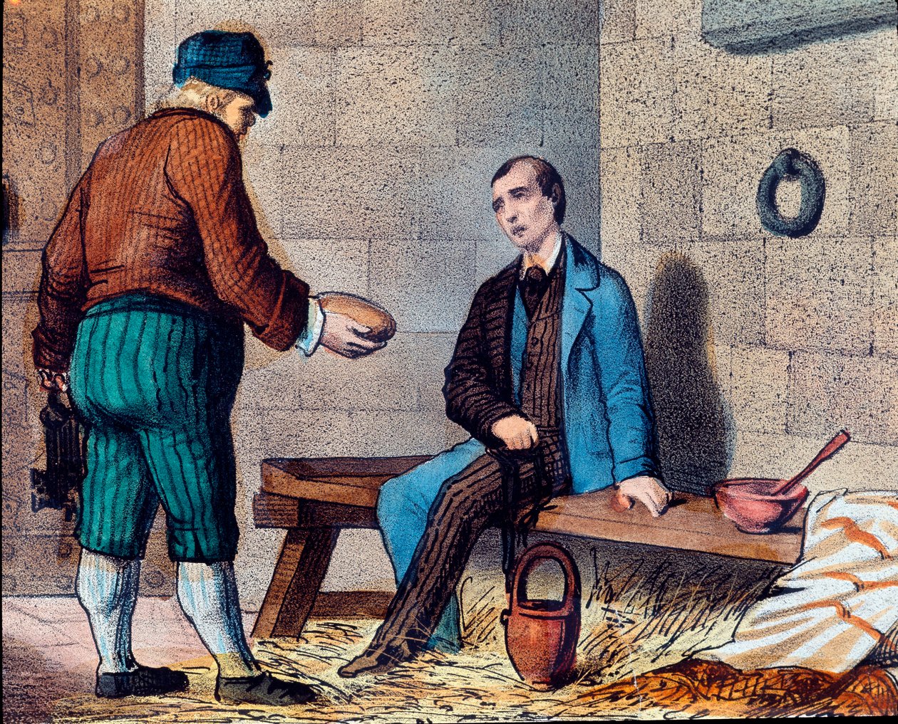 Az olasz hazafi, Silvio Pellico (1798-1854) karbonarianizmussal (carbonari) vádol, és bezárja Spielberg (Spilberk) erődjét a 19. századi morvaországi litográfiába. alkotó: Unknown artist