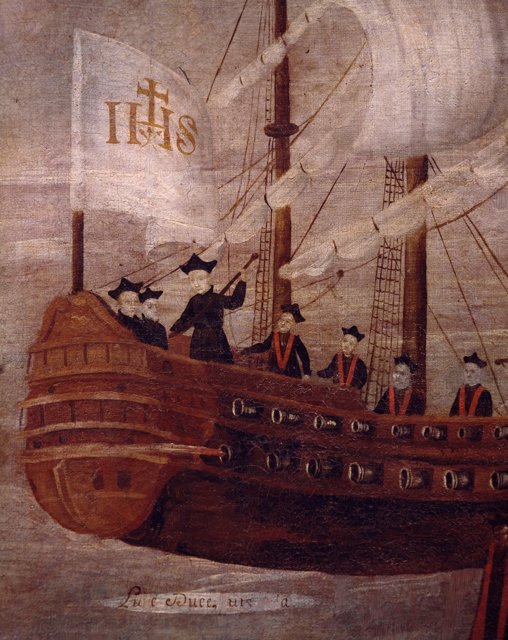 A jezsuiták hajóval érkeznek Új-Granada partjaihoz. alkotó: Unknown artist