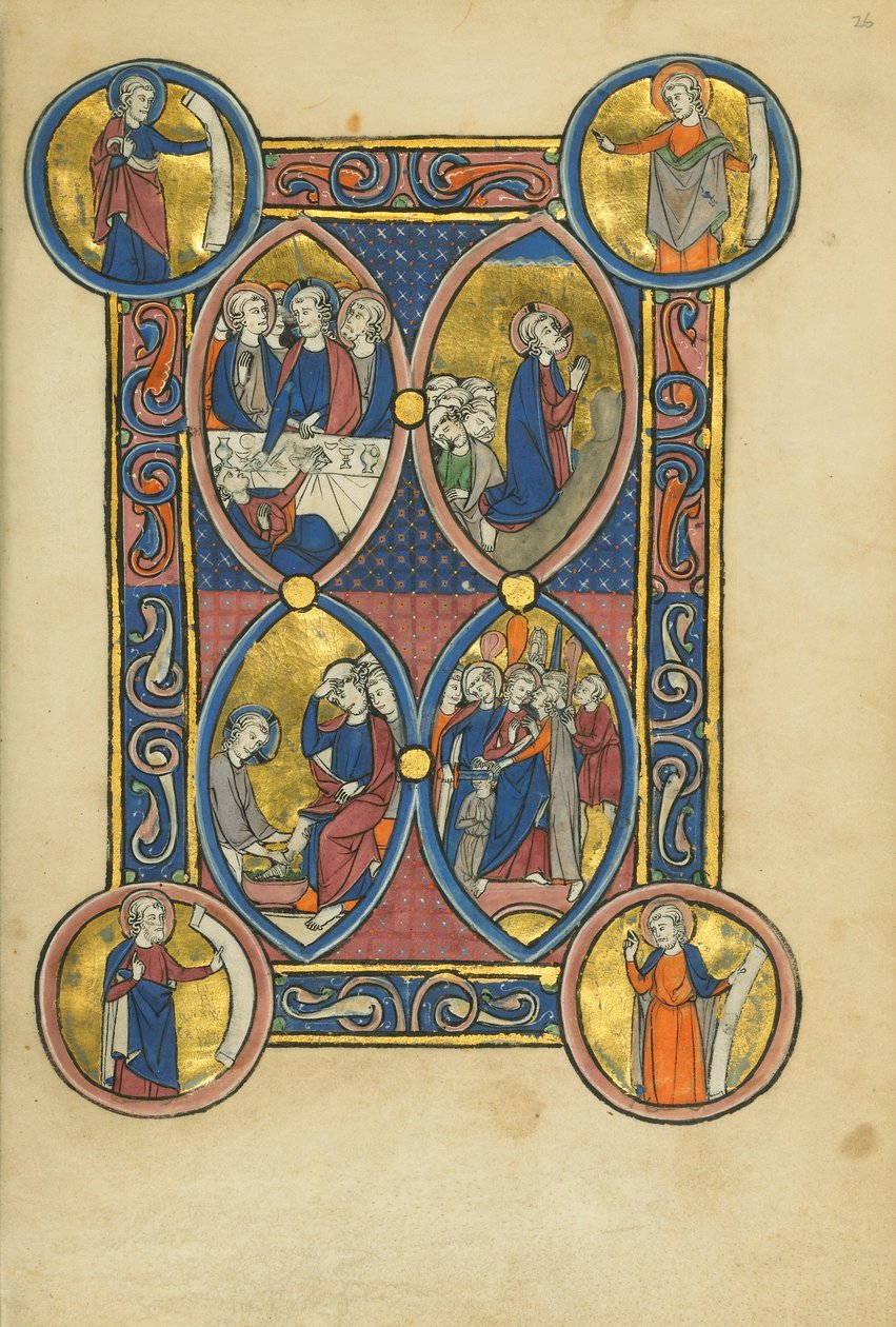 Az utolsó vacsora; Krisztus megmossa az apostolok lábát; A kerti agónia; Krisztus elárulása. alkotó: Unknown artist