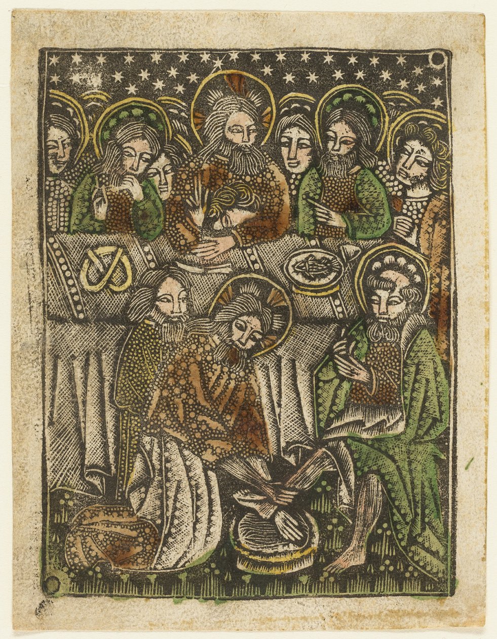 Az utolsó vacsora és az apostolok lábát mosó Krisztus alkotó: Unknown artist