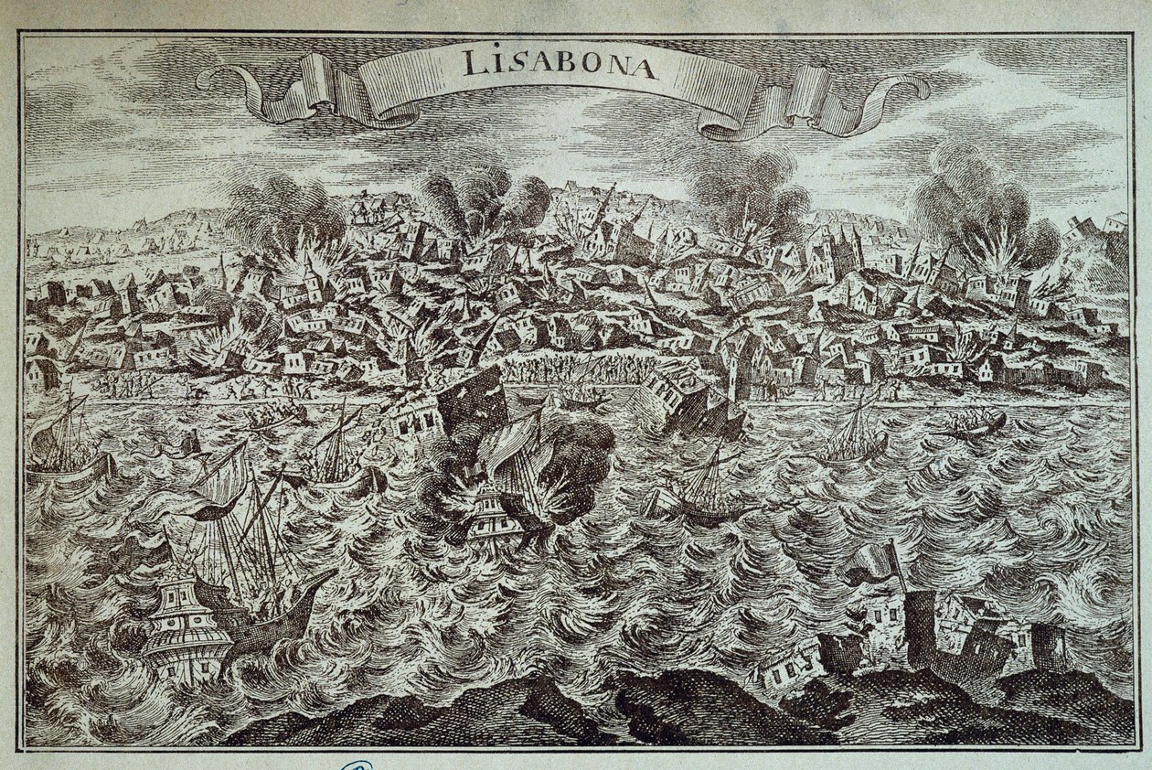 A lisszaboni földrengés 1755-ben. alkotó: Unknown artist