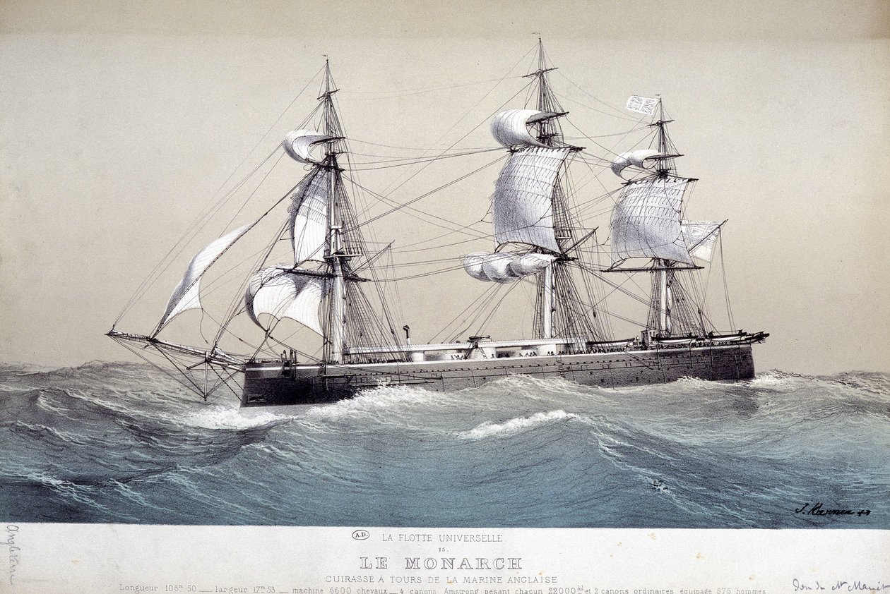 A Monarch, angol flotta, 1850 körül alkotó: Unknown artist