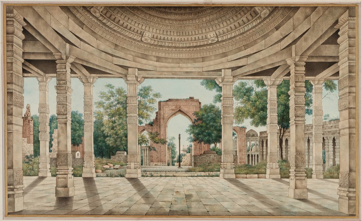 Delhi mecsetje és a vasoszlop alkotó: Unknown artist