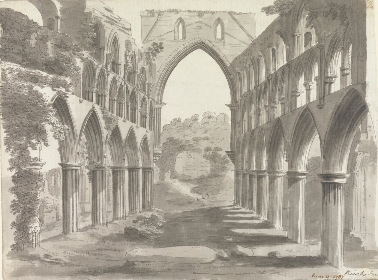 A Rievaulx Abbey hajója, Yorkshire alkotó: Unknown artist