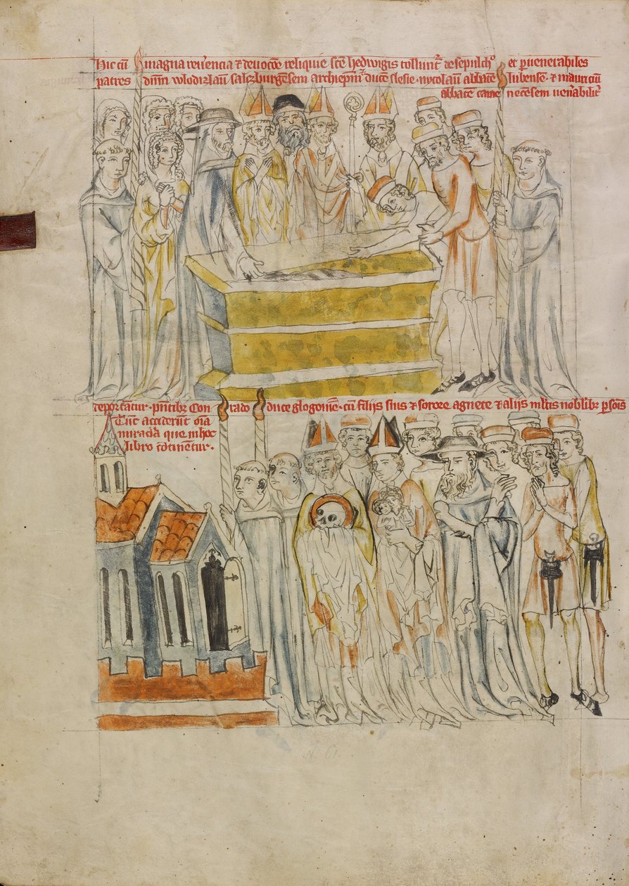 Szent Hedvig sírjának megnyitása; Szent Hedvig ereklyéinek fordítása alkotó: Unknown artist