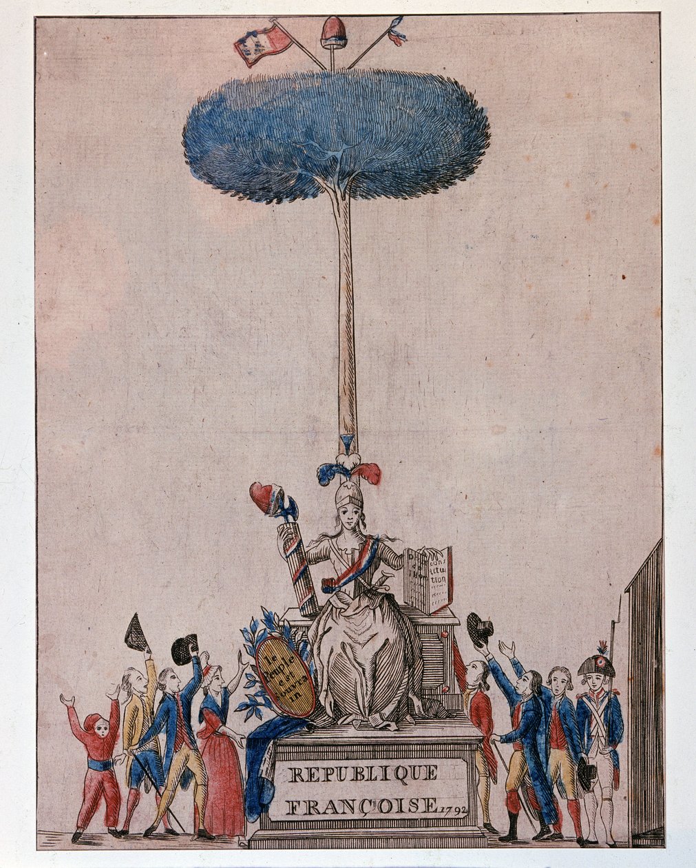 A nép szuverén – a Francia Köztársaság allegóriája és a Szabadság fája alkotó: Unknown artist