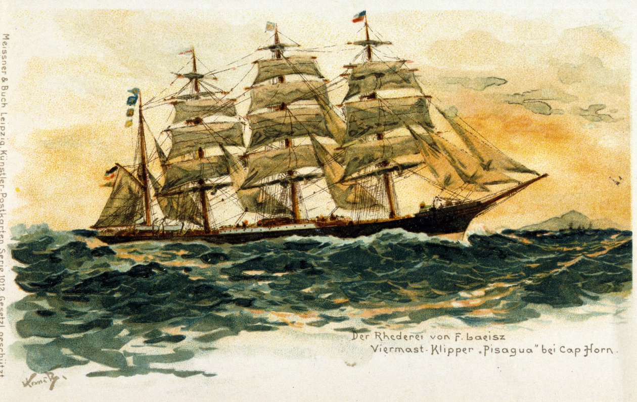 A Pisagua klip a Horn-foknál. 19. századi illusztráció alkotó: Unknown artist
