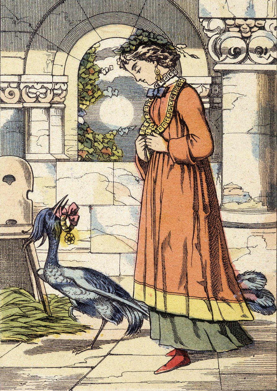 A hercegnő és a kék madár - a „Kék madár” című mese illusztrációja alkotó: Unknown artist