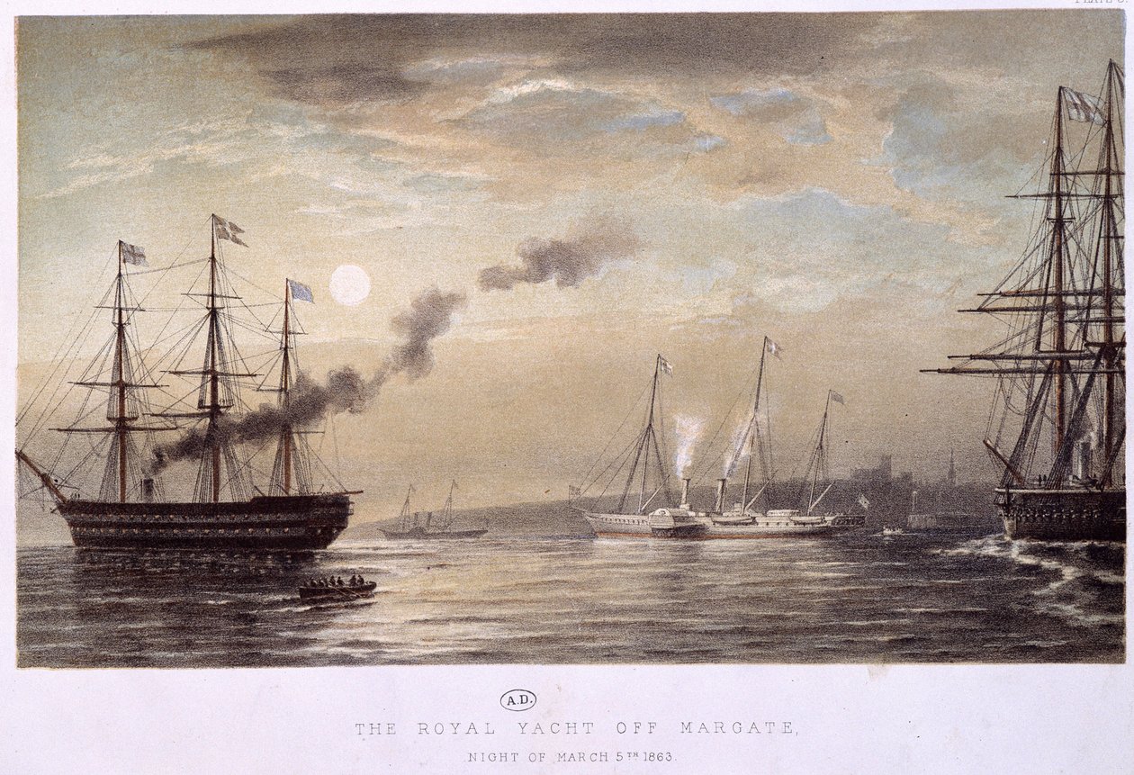 A királyi jacht Margate-nél: Angliai királyi jacht, 1863 márciusának egyik éjszakája. alkotó: Unknown artist