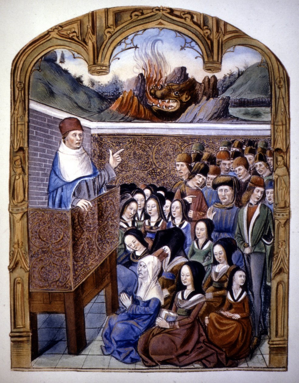 A prédikáció: a pokol 12 veszélye. 15. századi kézirat. alkotó: Unknown artist