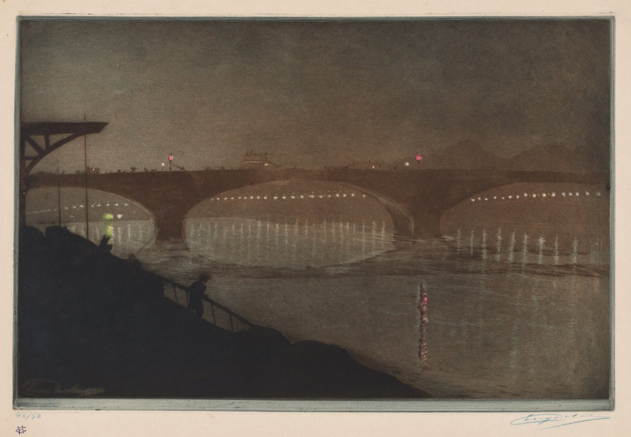 A Solferino híd: éjszakai hatás alkotó: Unknown artist