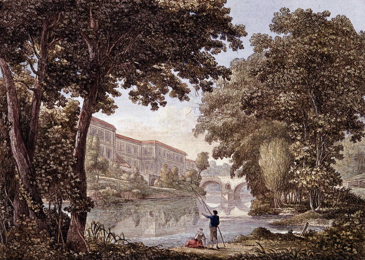A Stern-híd Weimarban, Németországban. Metszet 1793-ból alkotó: Unknown artist