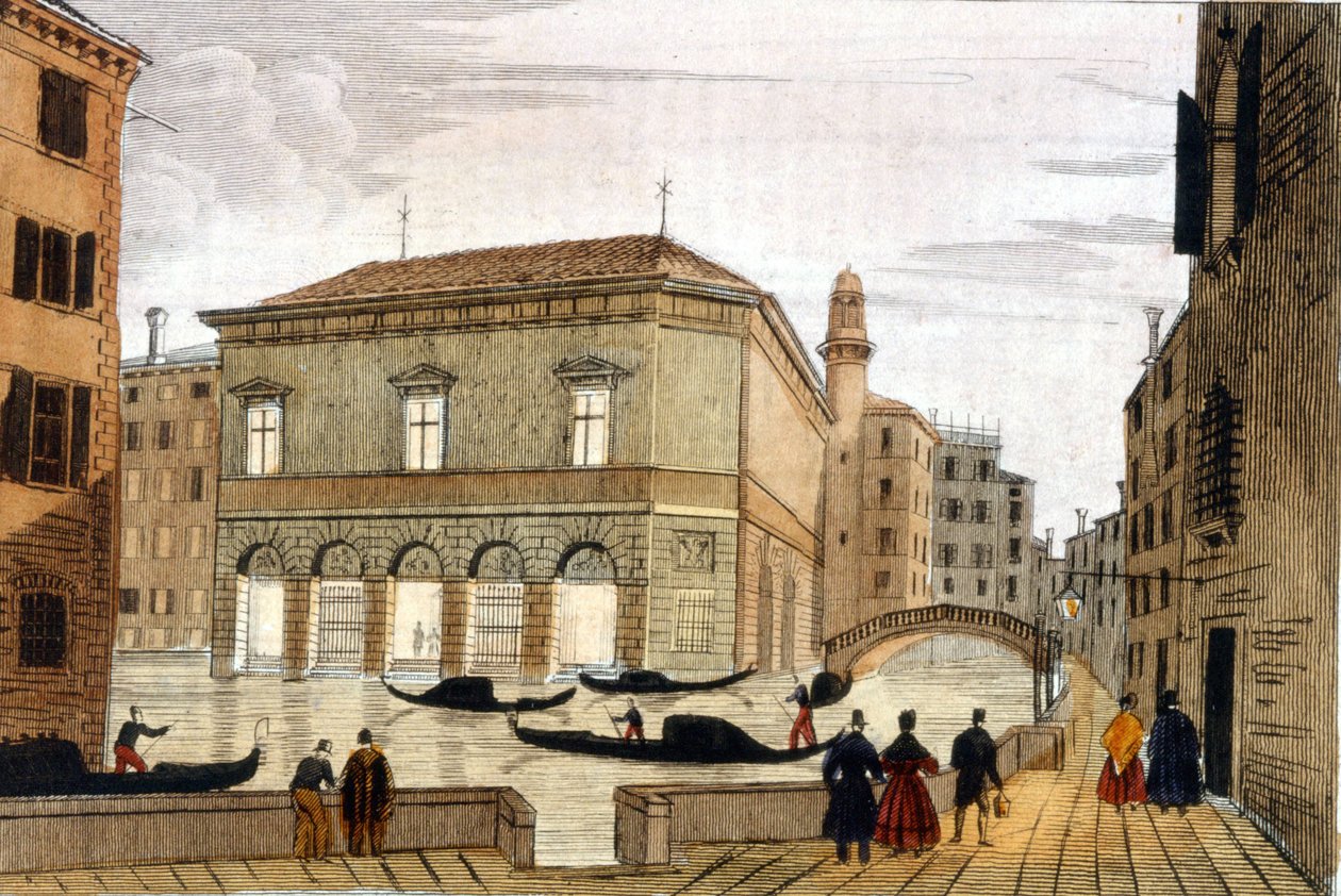 A velencei „La Fenice” Színház. Metszet a 18. század végéről. alkotó: Unknown artist