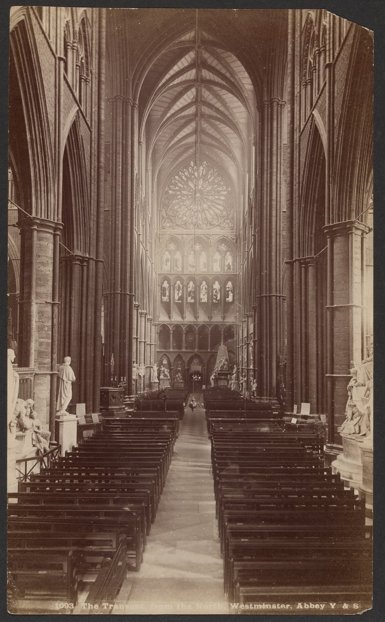 A kereszthajó, északról, Westminster apátság alkotó: Unknown artist