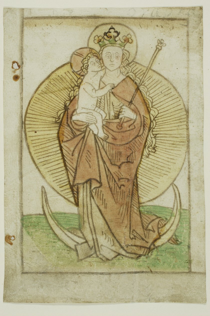 A Szűzanya és gyermeke koronával és jogarral félholdon alkotó: Unknown artist