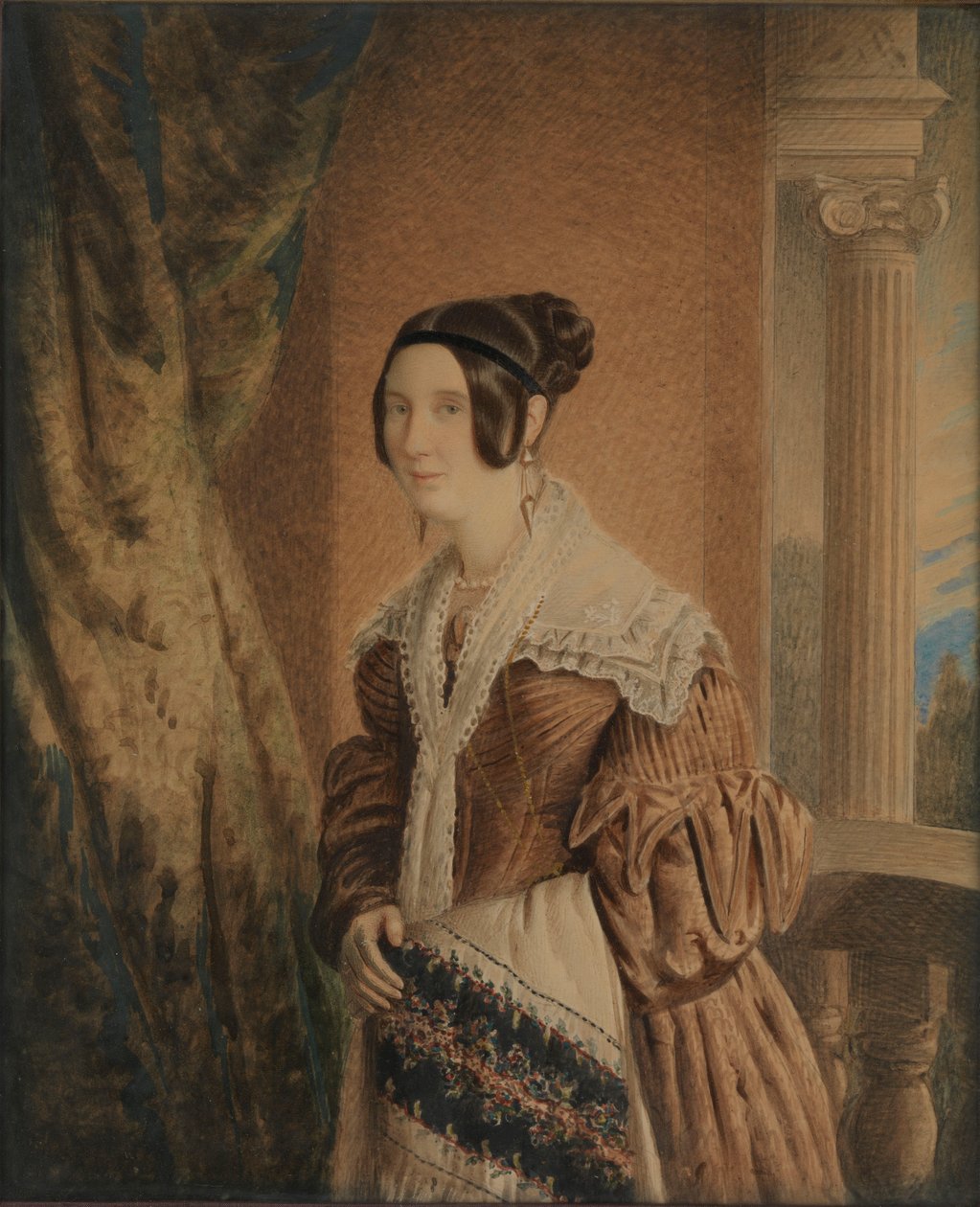 William Hewett kapitány felesége, 1840 körül (akvarell, fa, üveg) alkotó: Unknown artist