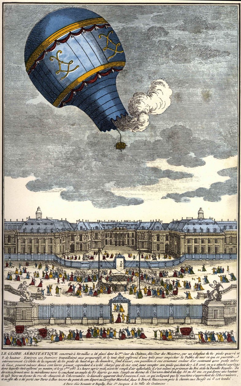 Az 1783-ban Versailles-ban épített aerosztatikus földgömb. alkotó: Unknown artist
