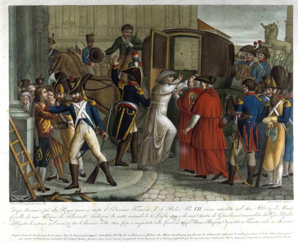 Pius (1742-1823) letartóztatása Savonában 1809-ben. alkotó: Unknown artist