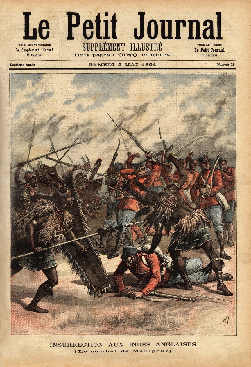 A manipuri (vagy manipuri) (India északkeleti részének) csata 1891. április 24. és 26. között, ahol a brit gyarmati erők és Maharajah Kullachandra Singh lázadói (1934-ben halt meg száműzetésben), 1890 óta trónon bántalmazták testvérét, Surchandrát. Singh ( alkotó: Unknown artist
