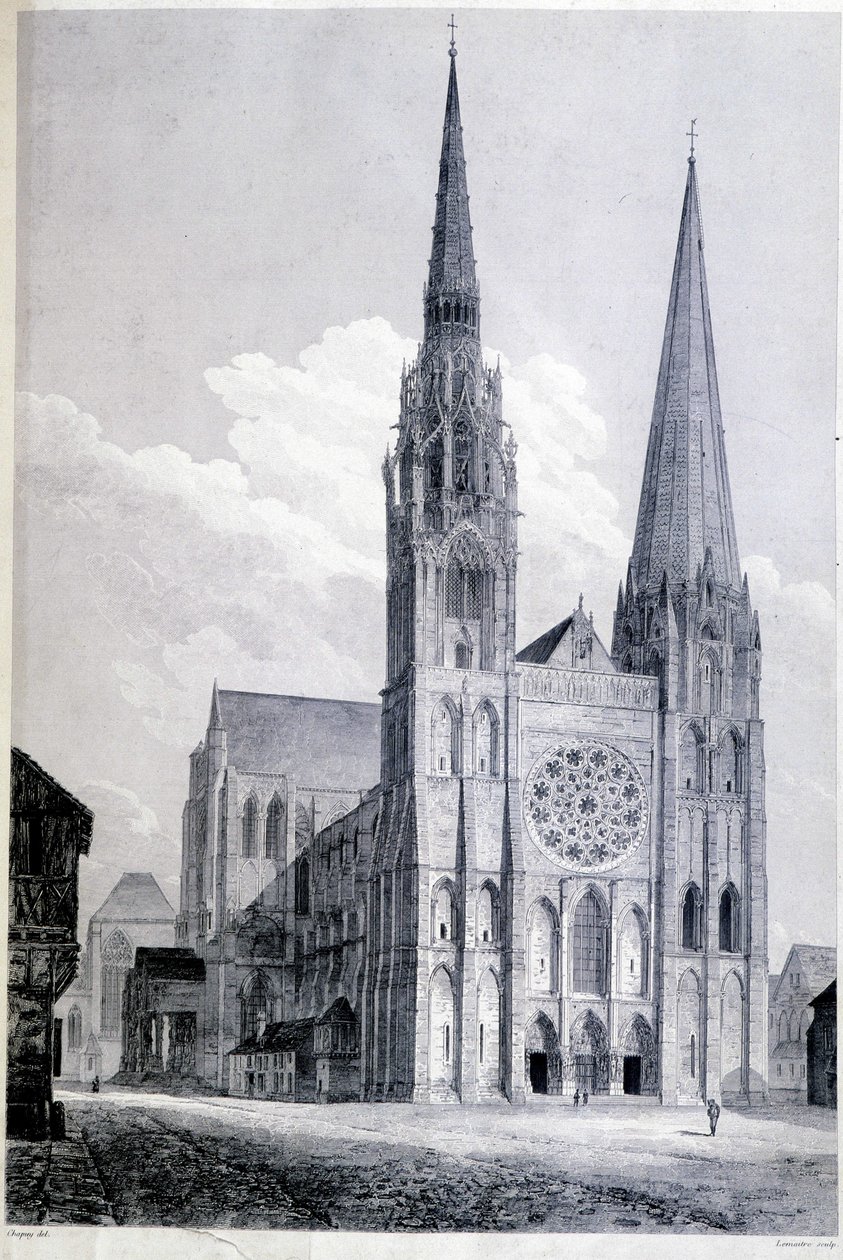 A Chartres-i katedrális - metszet alkotó: Unknown artist