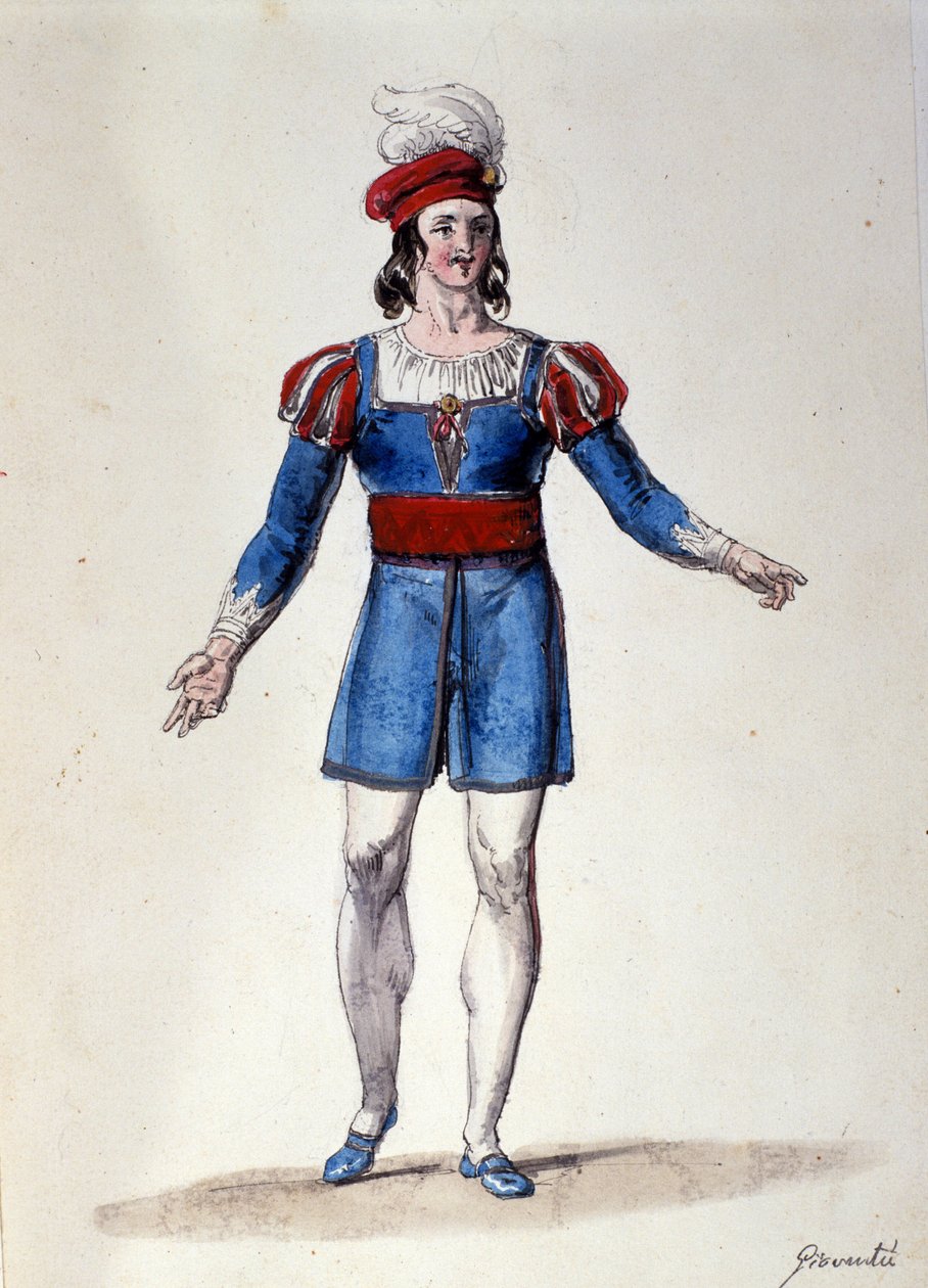 A Fiatalságot interpretáló karakter Franz Xaver Sussmayr (1766-1803) osztrák zeneszerző „” Il noce di Benevento”” című balettjében. századi illusztráció alkotó: Unknown artist