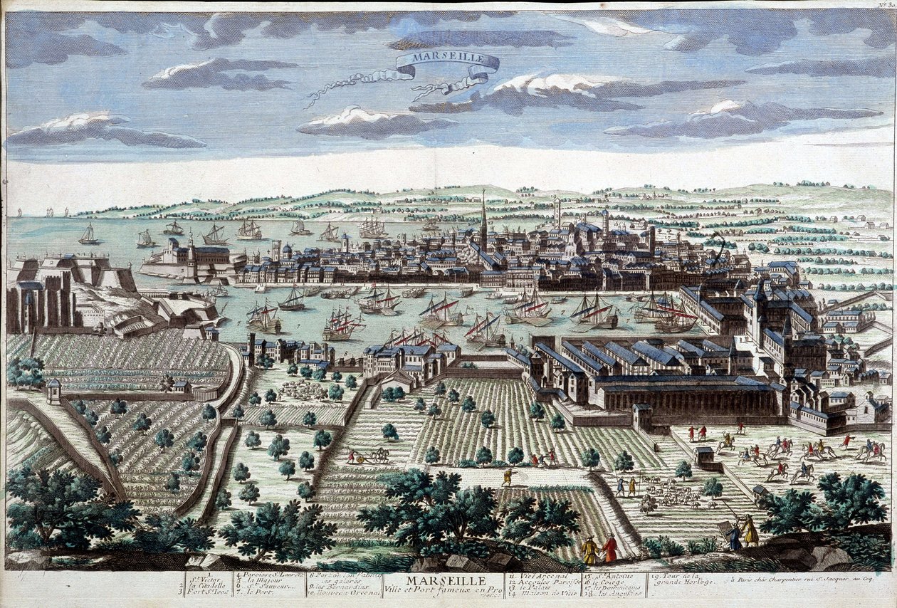 Marseille városa és kikötője a 18. században - B.N. alkotó: Unknown artist