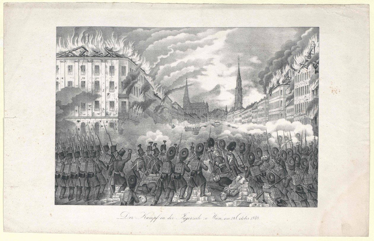 A harc a Jaegerzeile-ben Bécsig alkotó: Unknown artist