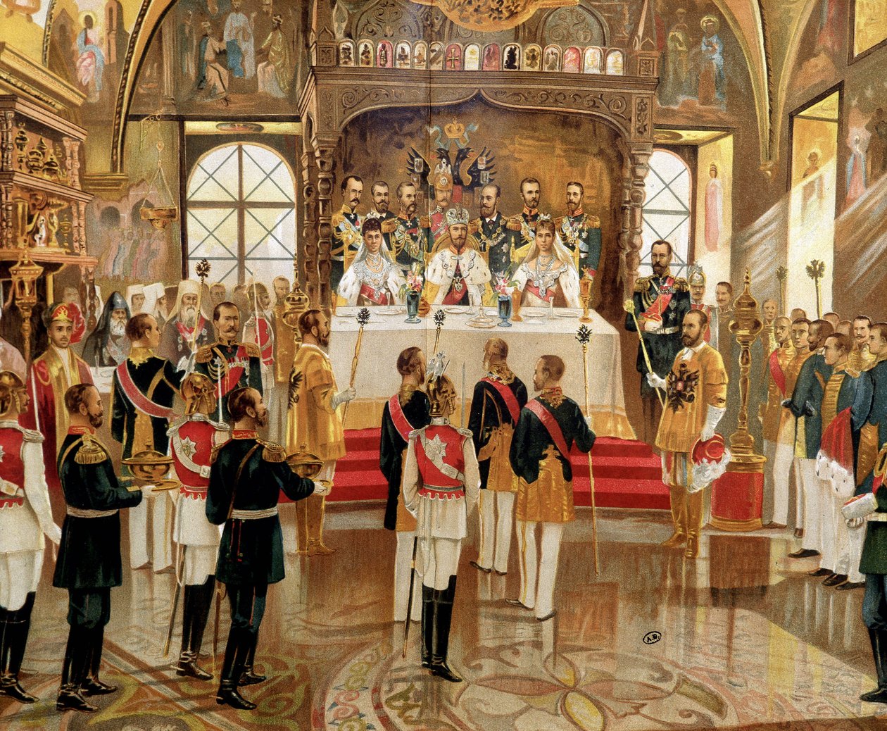 Miklós cár (1868-1918) megkoronázása Moszkvában, Oroszországban alkotó: Unknown artist