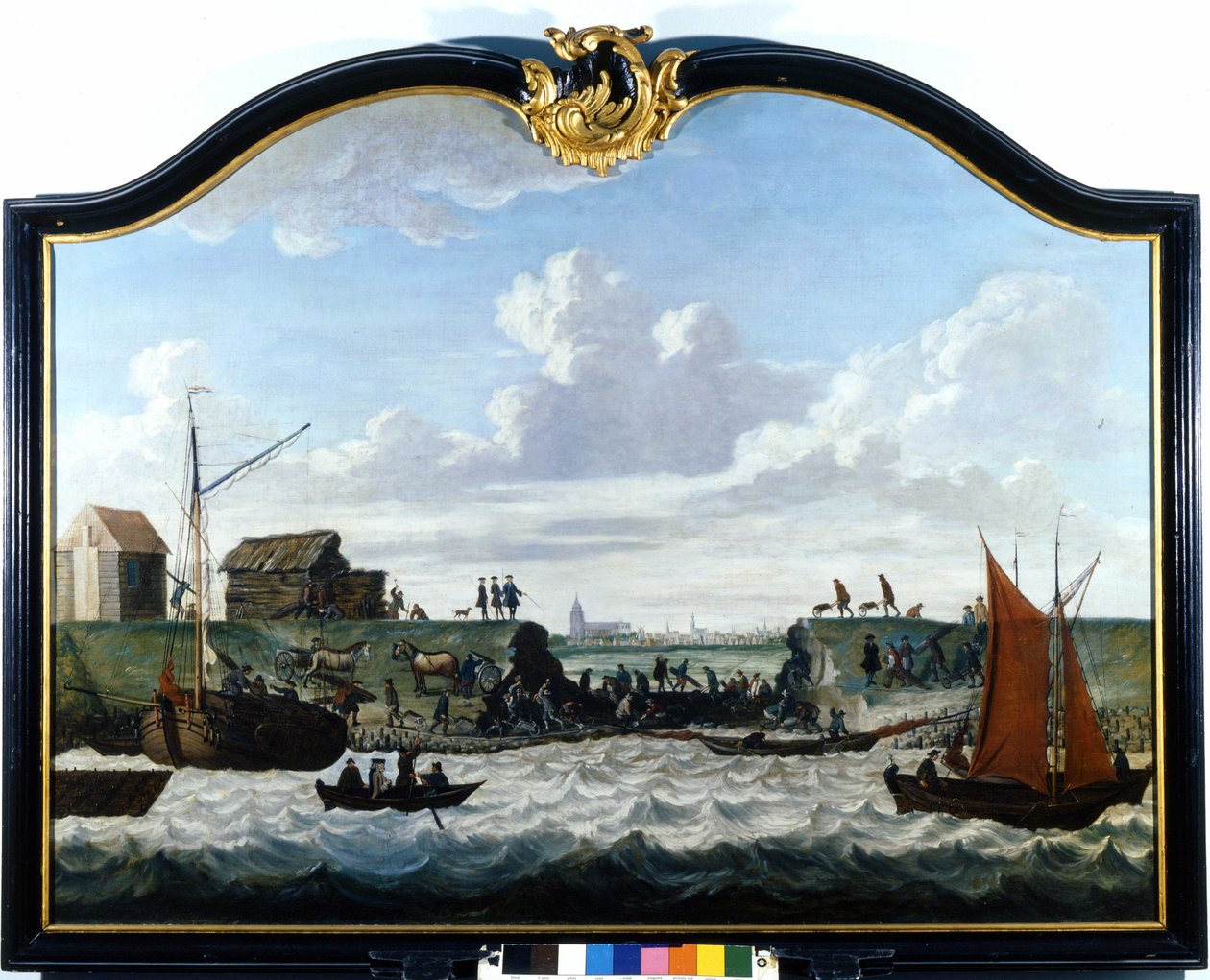 Zierikzee gátja. 18. századi névtelen festmény. Zierikzee Wastenday Siloten, Duiveland alkotó: Unknown artist