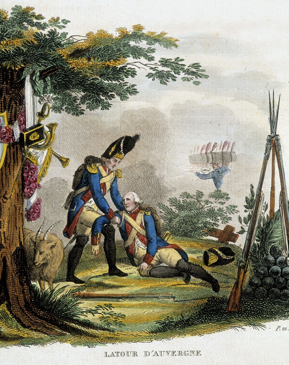 Az auvergne-i Theophile Malo Corret de La Tour (vagy Latour) (1743-1800) meghalt az ausztriai oberhauseni csata során júniusban. alkotó: Unknown artist