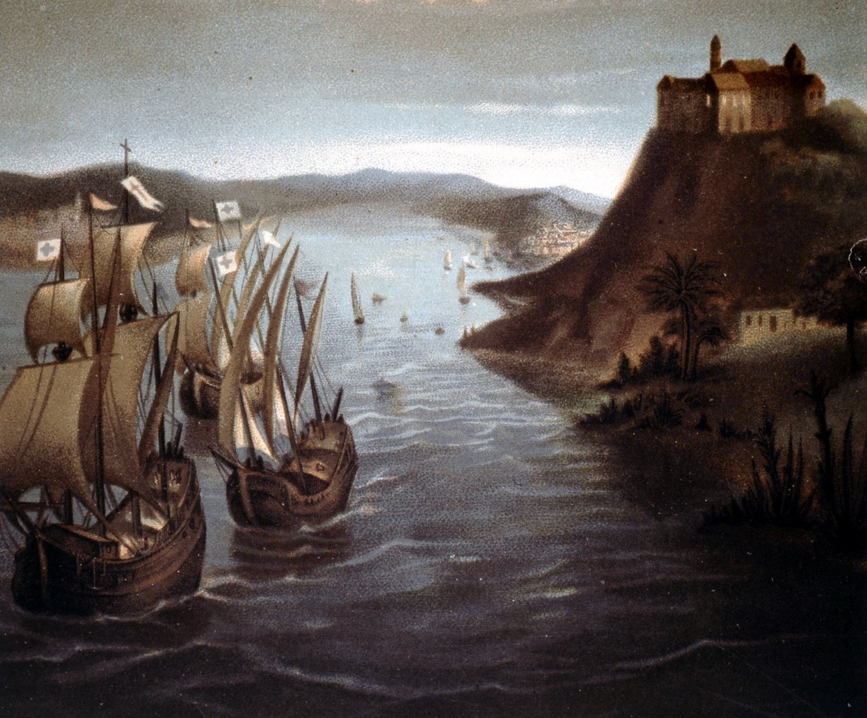 Kolumbusz Kristóf távozása Palosról. 19. századi kromolitográfia. alkotó: Unknown artist