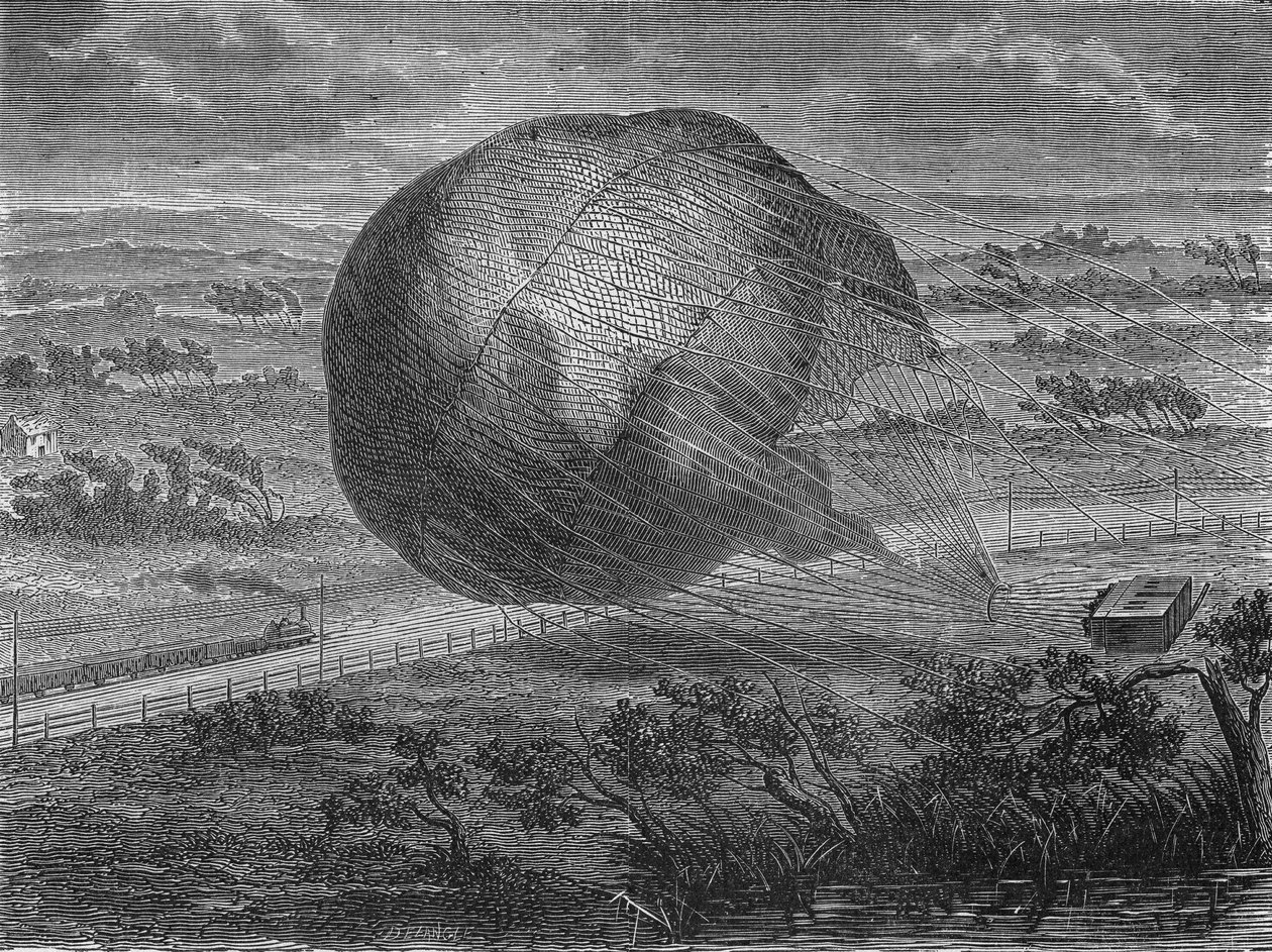 A „The Giant”” labda lezuhanása Hannoveri síkságon 1863-ban, fedélzetén Jules és Louis Godard, Felix Nadar, felesége, Fernand Montgolfier és Thirion. In” Album de la Science”, Éditions Jouvet alkotó: Unknown artist