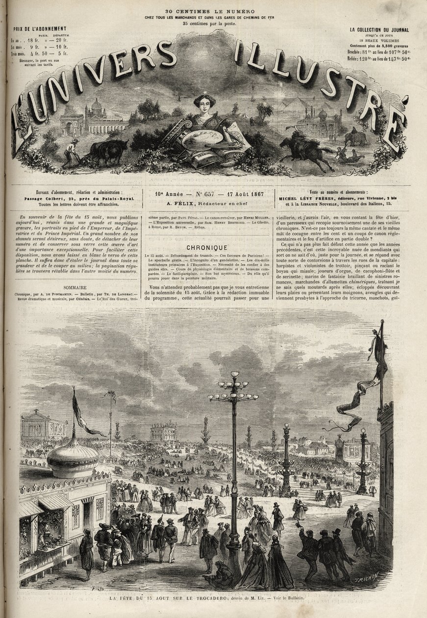 1867. augusztus 15-i ünnep a párizsi Trocaderón – 1867 jeles univerzuma alkotó: Unknown artist
