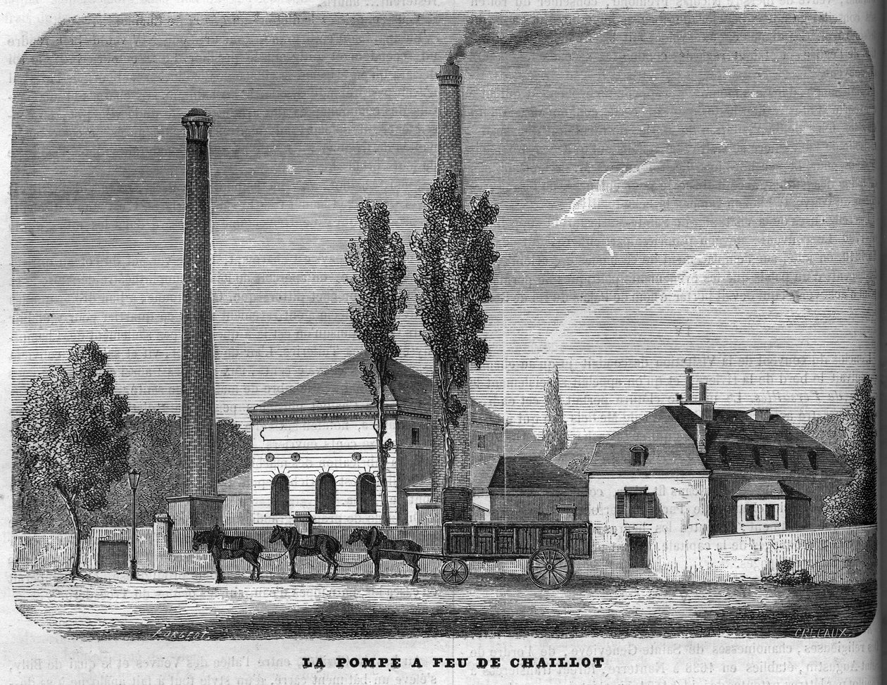 Chaillot tűzoltószivattyúja 1858-ban. alkotó: Unknown artist