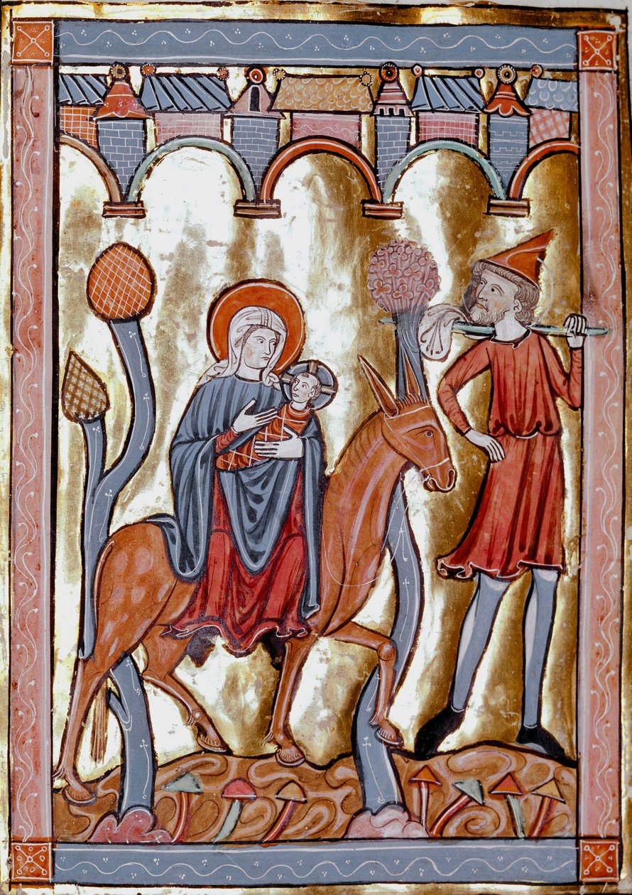 Repülés Egyiptomba Miniatűr a "The Book of Psalms um Cum Calendar" vagy a "Psaltier à l