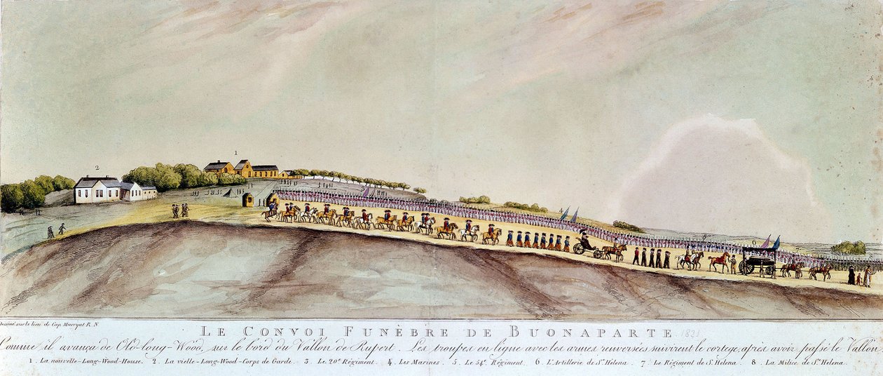 A temetési konvoj Bonaparteból Szent Ilonába. 1821. alkotó: Unknown artist