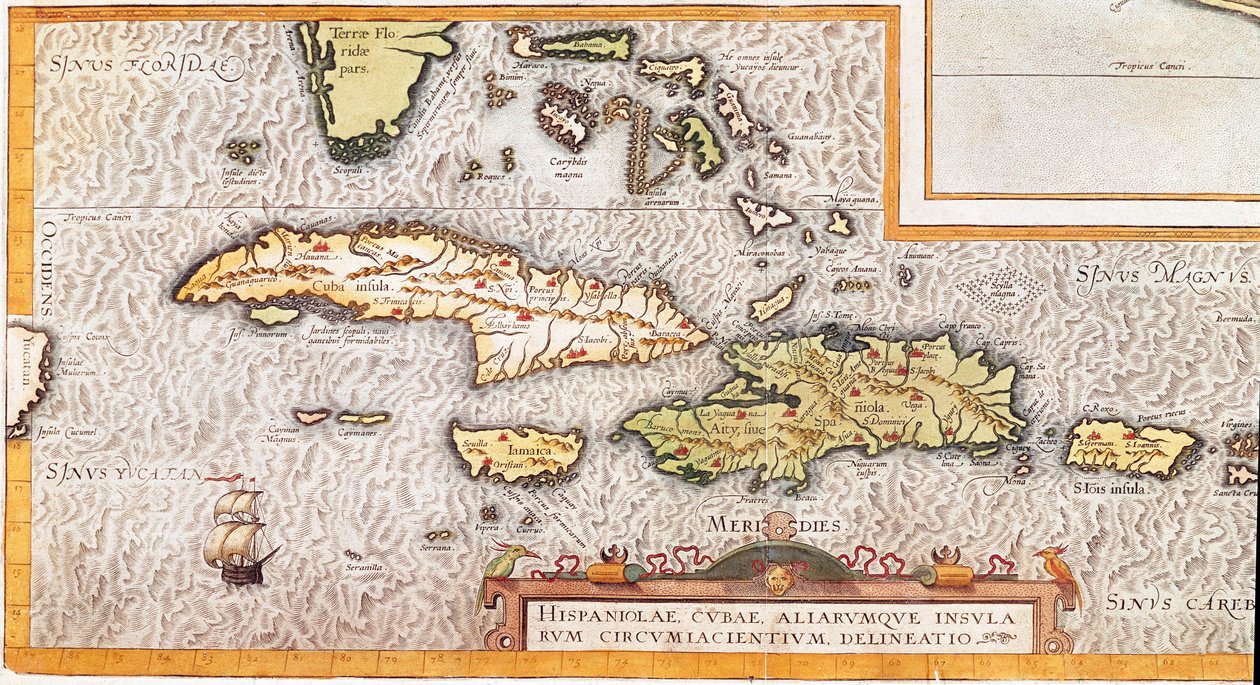 A Nagy Antillák és a Kis-Antillák szigetei a Karib-tengeren (térkép alkotó: Unknown artist