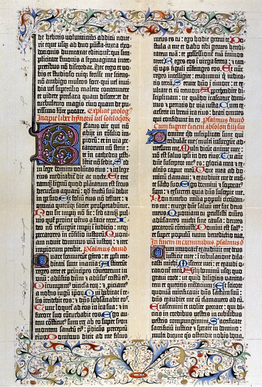 Gutenberg latin Bibliája 42 sorral – 1455. alkotó: Unknown artist