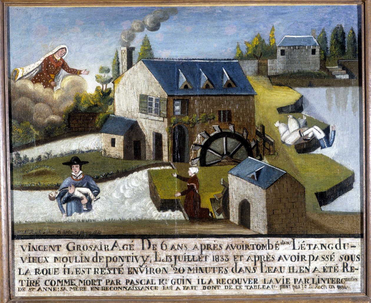 A gyermek Vincent Grosair csodája, akit Sainte Anne mentette meg a vízbe fulladástól, július 13. alkotó: Unknown artist